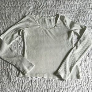 Brandy Melville MCKENNA RIBBED LACE TOP